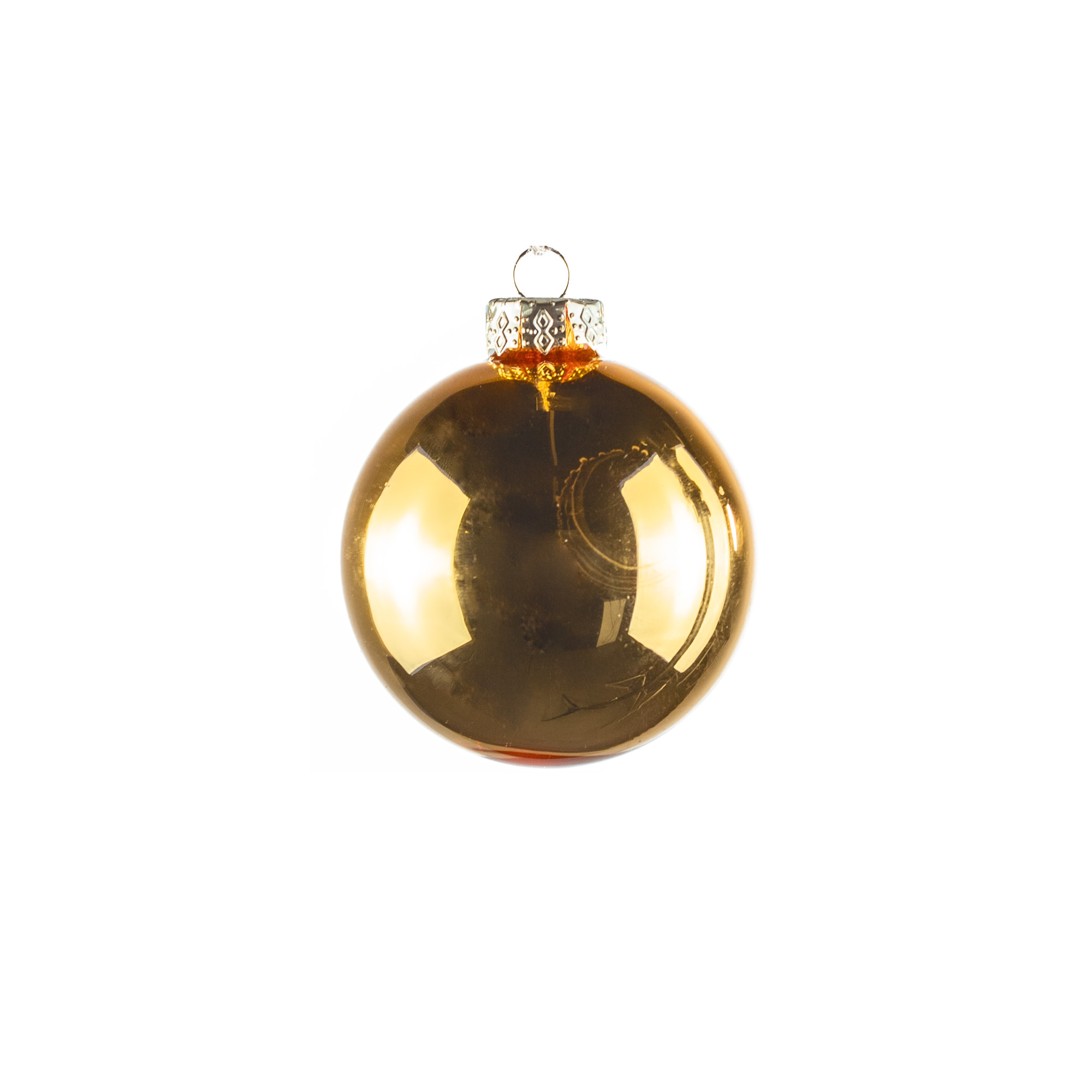 Glass christmas balls, plain , 16pcs, Gold